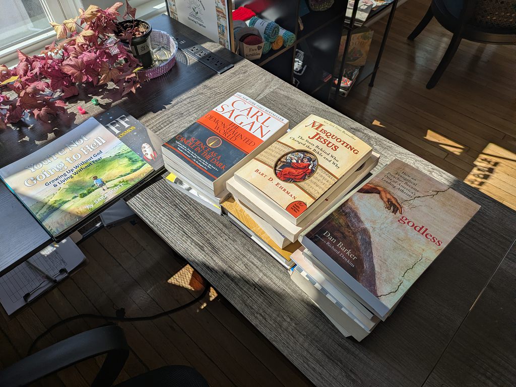 Stacks of humanist books